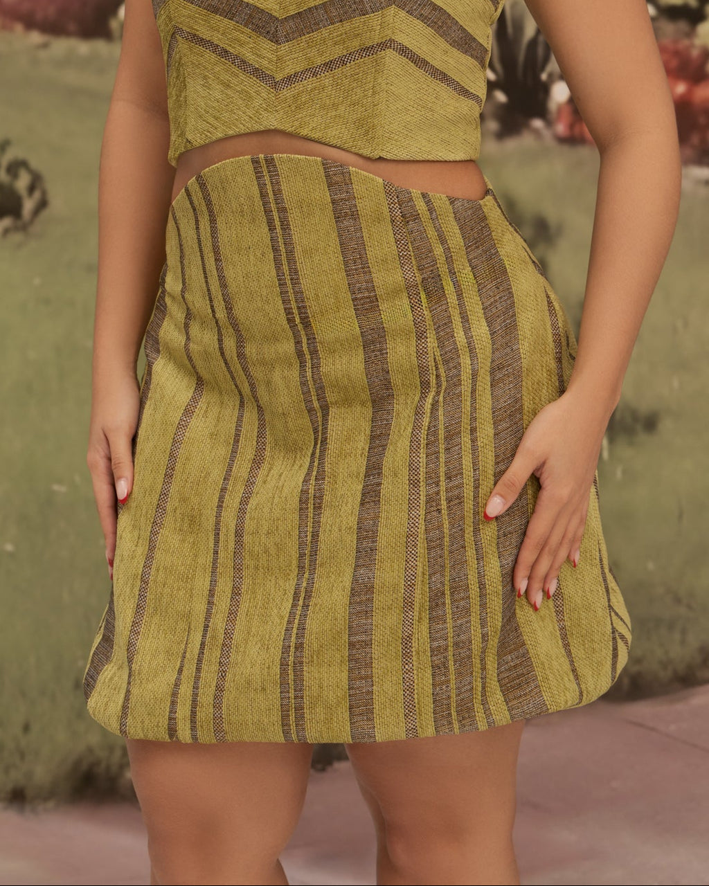Arco Skirt Green Striped