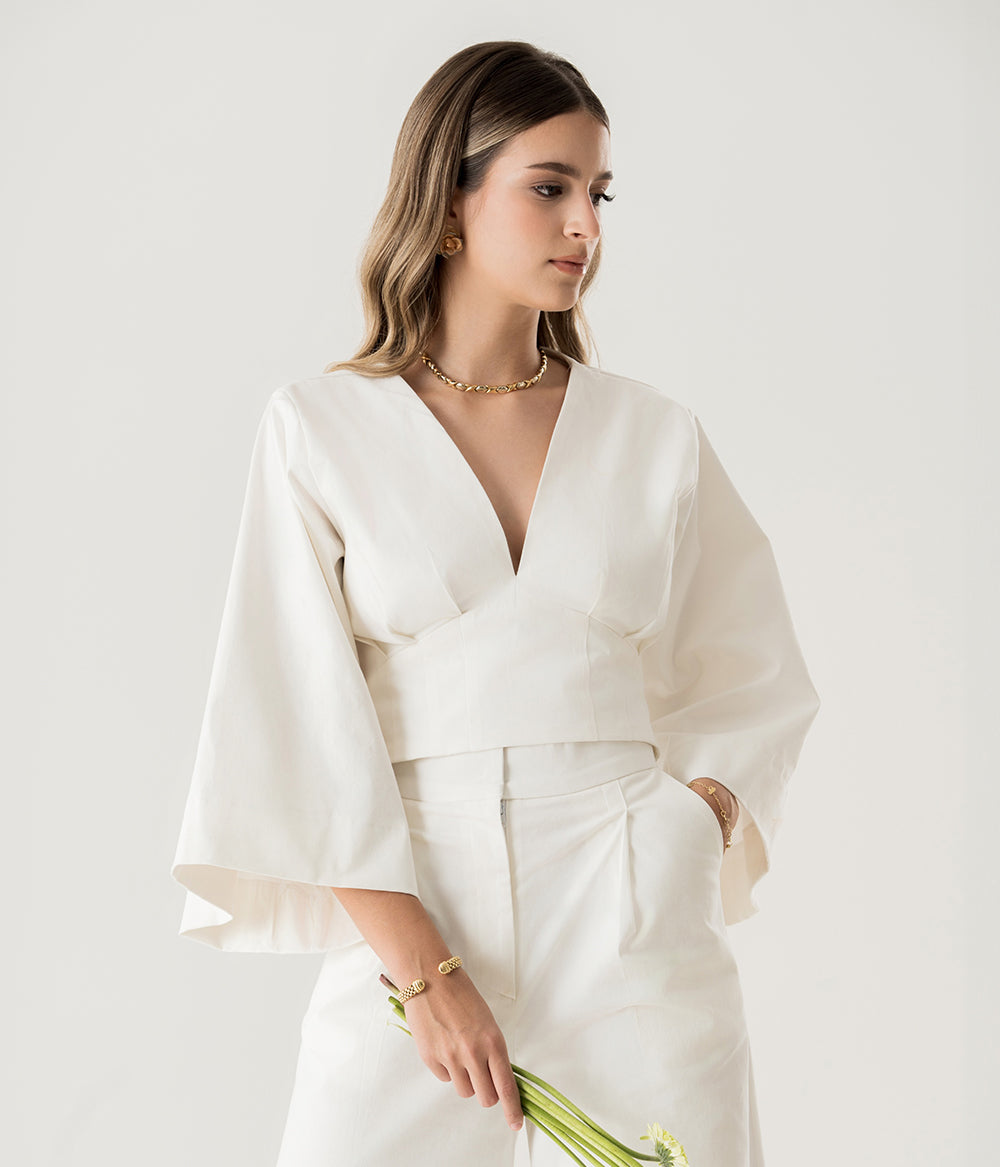 Adela Top White