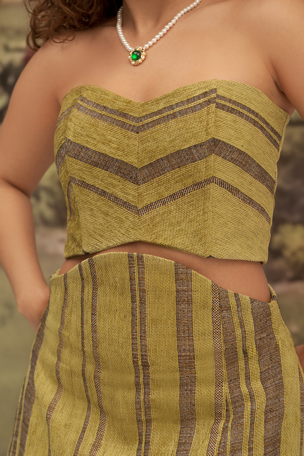 Retro Top Striped Green