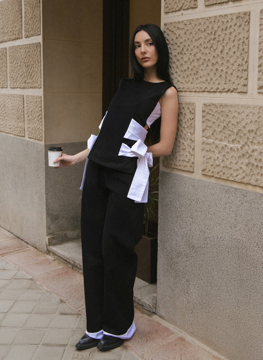 Bahía Pants Black/White