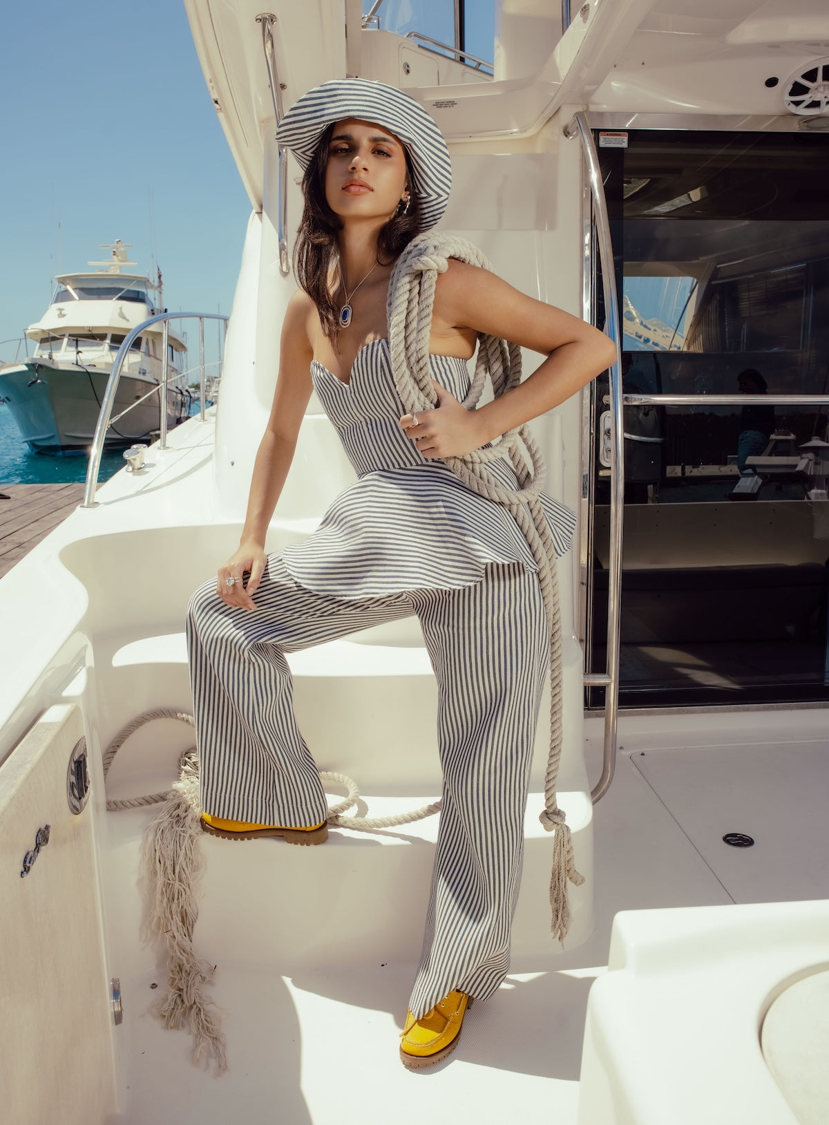 Sienna Set Navy Striped