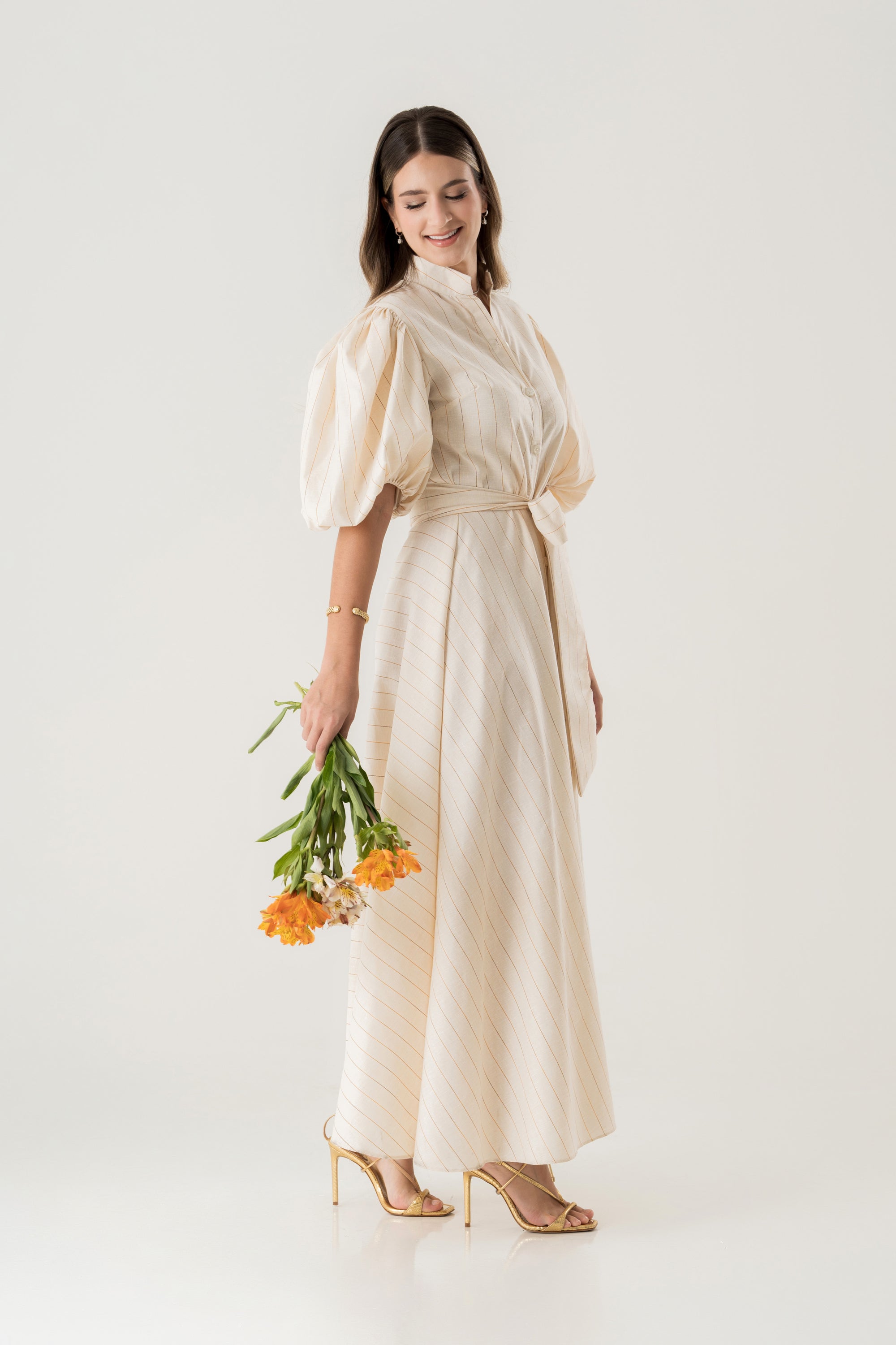 Azalea Long Linen Dress
